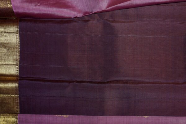 Lylak With Purple Border - Handloom Silk Saree - Image 2