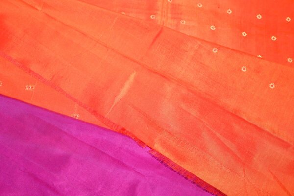 Orange With Purple Paithani - Kadiyal Silk Saree - Image 12