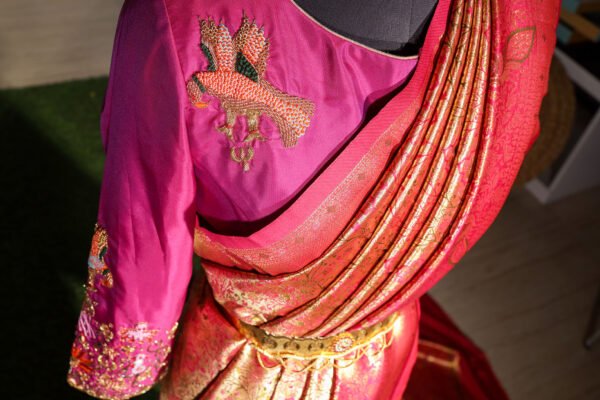 Pink With Meenakari - Semi Silk Saree - Image 3