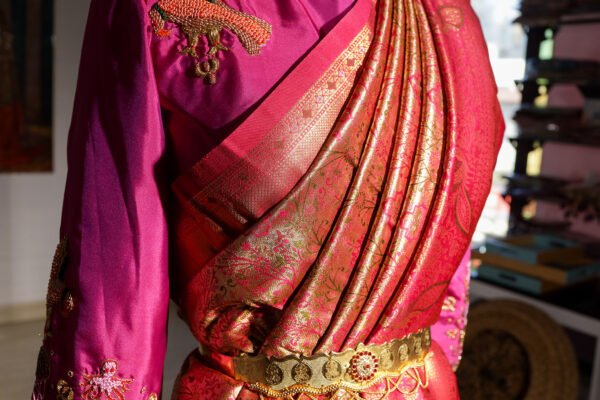 Pink With Meenakari - Semi Silk Saree - Image 4