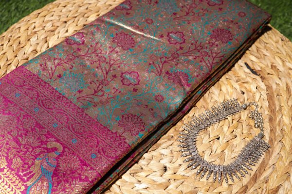 Purple With Meenakari Border - Semi Silk Saree - Image 4