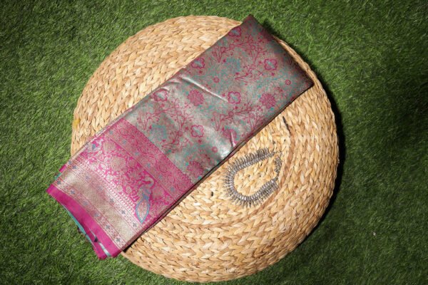 Purple With Meenakari Border - Semi Silk Saree