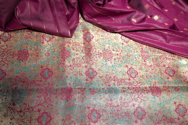 Purple With Meenakari Border - Semi Silk Saree - Image 2