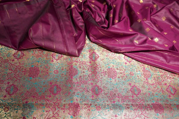Purple With Meenakari Border - Semi Silk Saree - Image 3