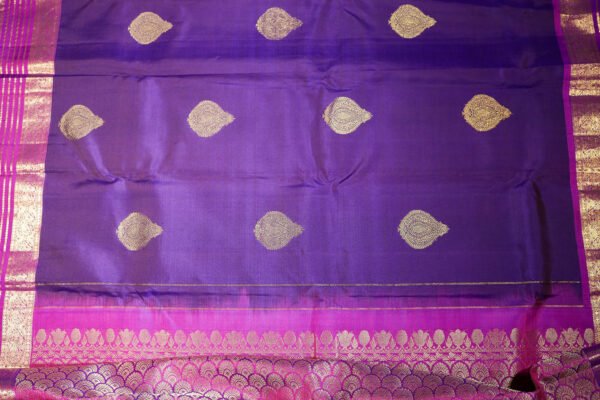 Purple With Pink - Handloom Silk Saree - Image 2
