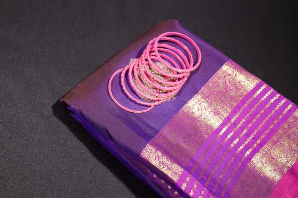 Purple With Pink - Handloom Silk Saree