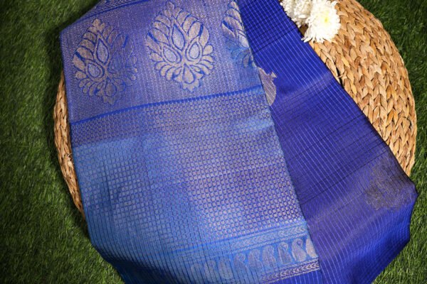 Royal Blue - Pure Soft Silk Saree - Image 2
