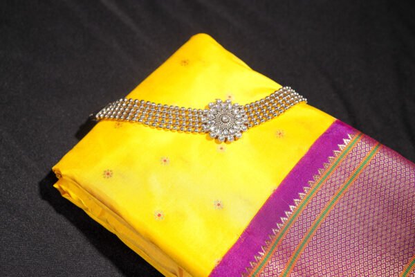 Pink With Gree Paithani - Kadiyal Silk Saree - Image 2