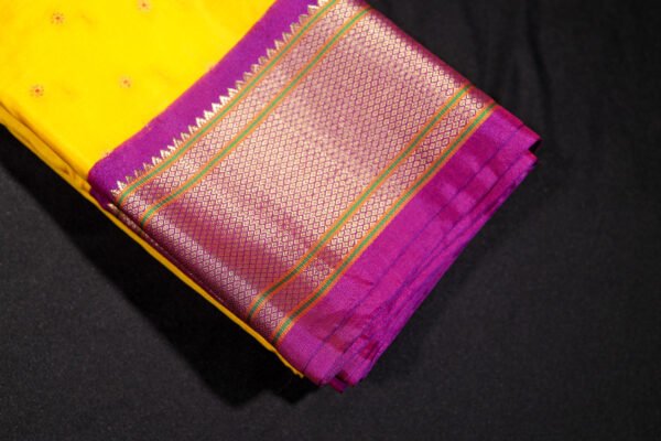 Pink With Gree Paithani - Kadiyal Silk Saree - Image 3