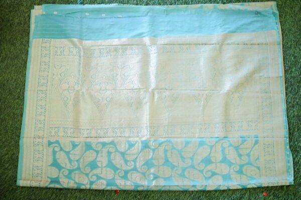 Blue Chiffon Georgette In Mango Design - Image 3