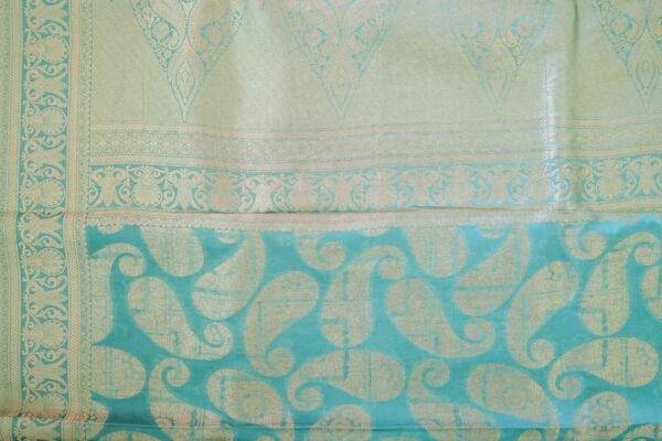 Blue Chiffon Georgette In Mango Design - Image 4