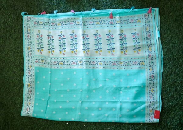 Blue Tassar Silk Saree - Image 2