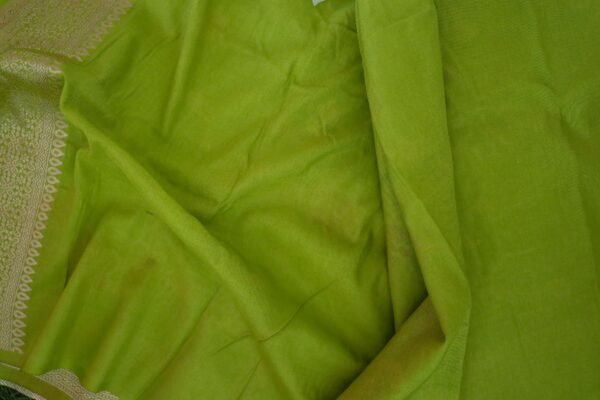 Green Georgette Saree In jaal design - Image 3