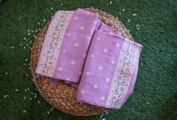 Lavendar Tassar Silk Saree