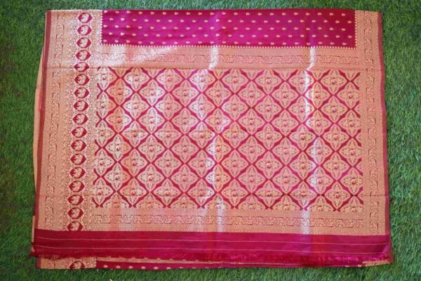 Maroon Georgette In Elephant Border Saree - Image 4