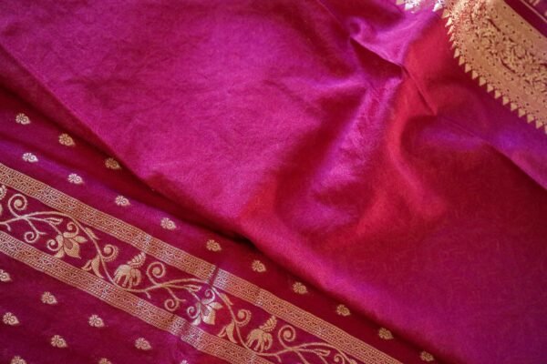 Maroon Georgette In Elephant Border Saree - Image 3