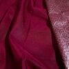 Maroon Tassar Silk In Jaal Patern - Image 2