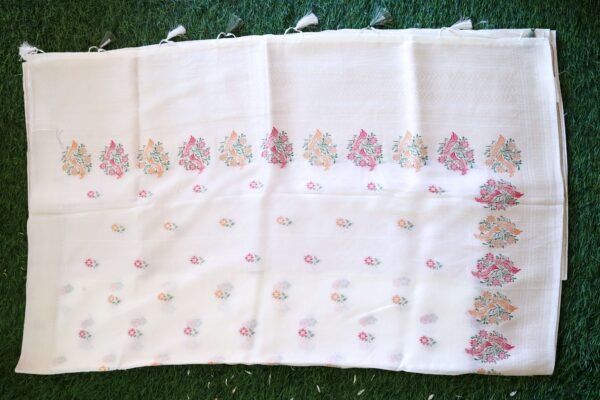 Off White Tassar Silk With  Meenakari Border - Image 4