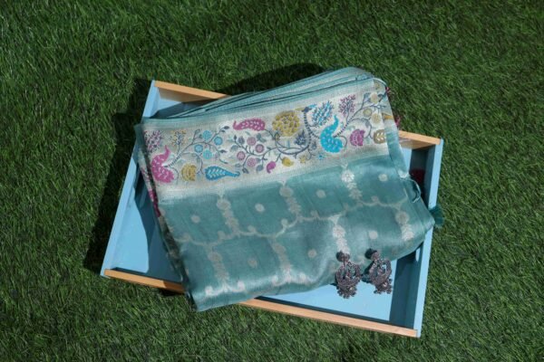 Pastel Blue With Menakari Border - Image 3