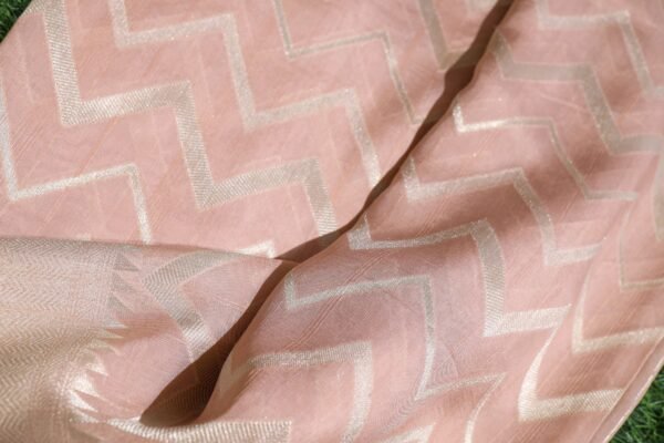 Peach Tassar Silk With Menakari Work - Image 4
