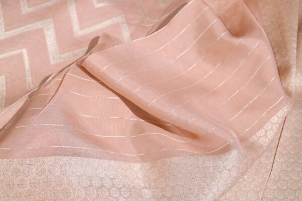 Peach Tassar Silk With Menakari Work - Image 2
