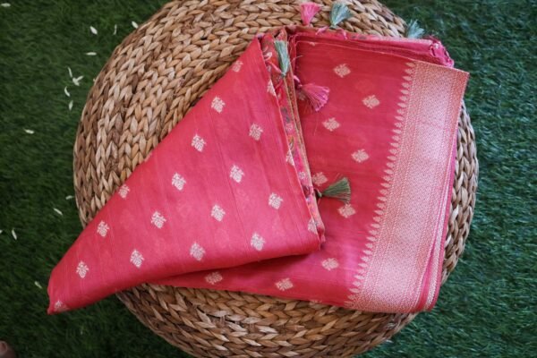 Pink Tassar Silk Saree
