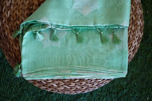 Pista Green Tassar Silk Saree