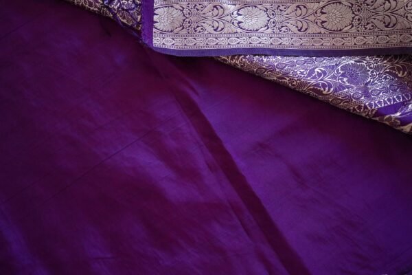 Purple Tassar Silk In Jaal Patern - Image 4