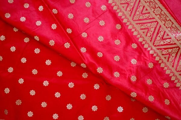Red Banarasi Satin Saree