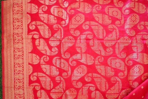 Red Chiffon Georgette In Mango Design - Image 4