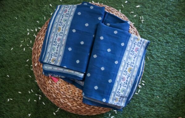Royal Blue Tassar Silk Saree
