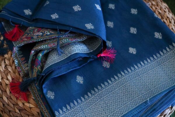 Teal Blue Tassar Silk - Image 3