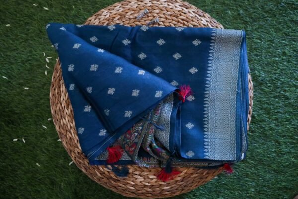 Teal Blue Tassar Silk