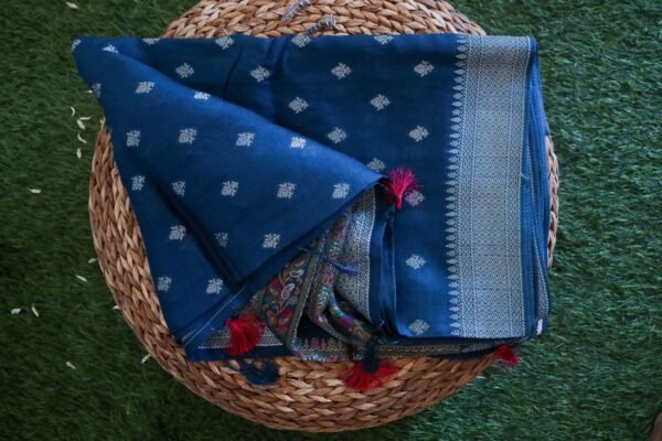 Teal Blue Tassar Silk - Image 4